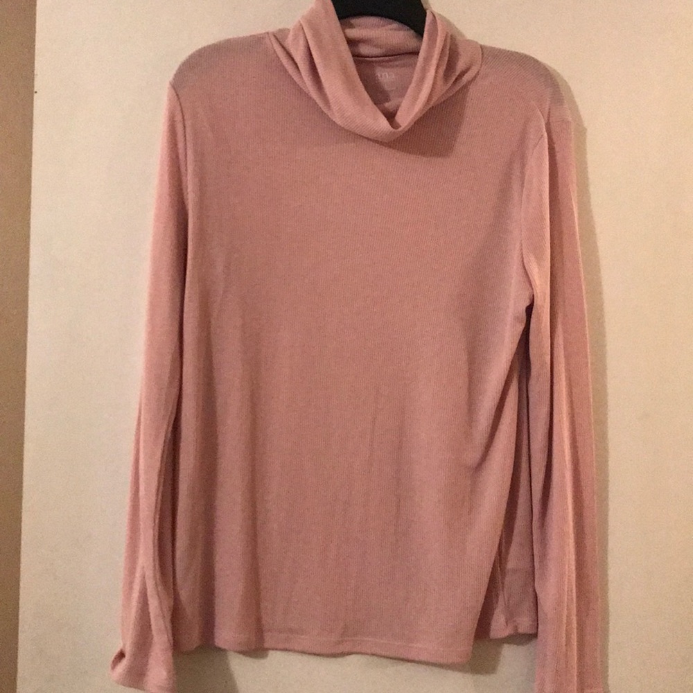 Soft pink cowl neck shirt